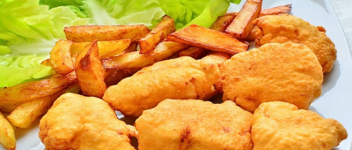 Chicken Poppers With Chips 